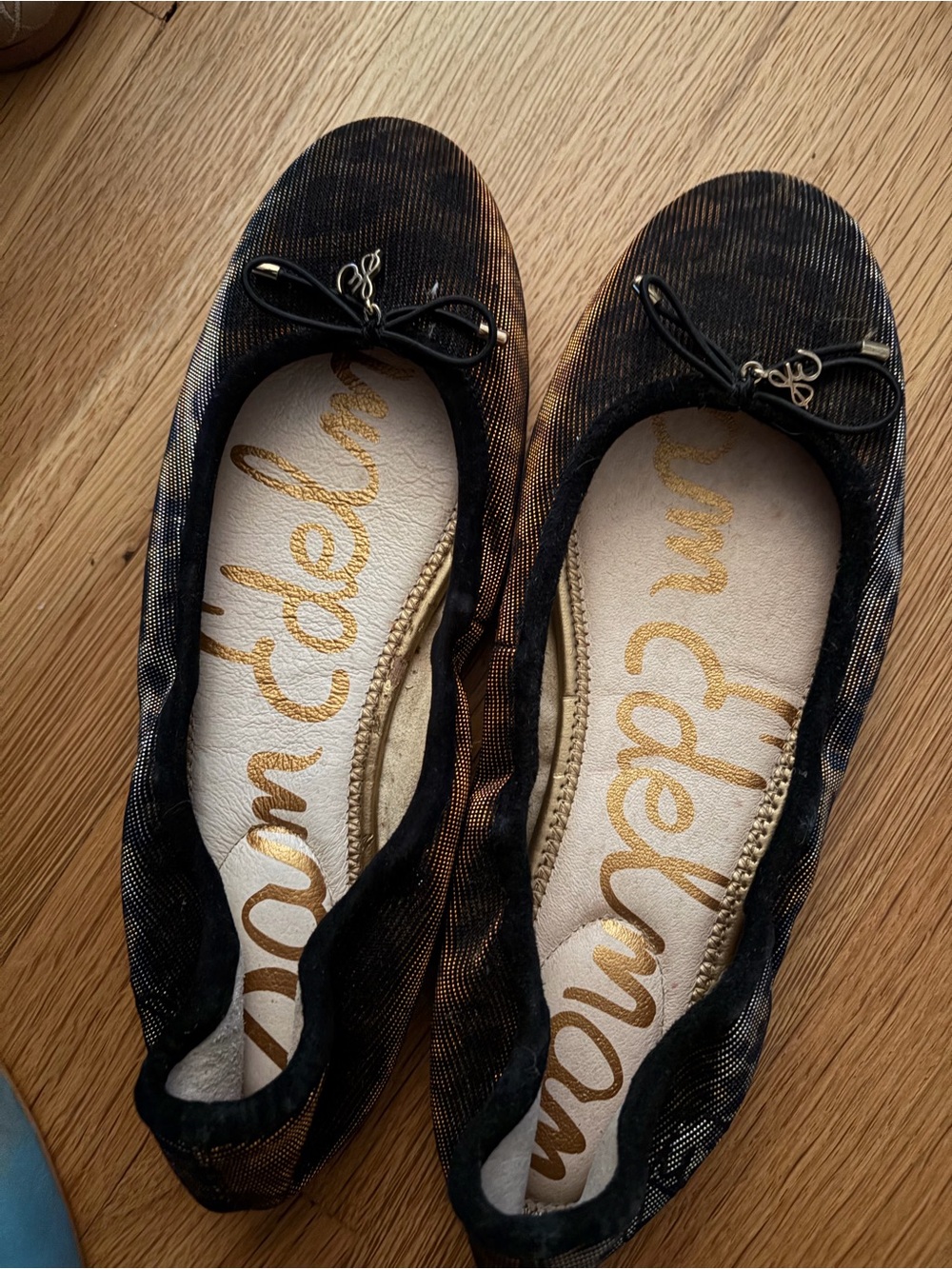 Sam Edelman Felicia shimmer Bow Ballet Flats